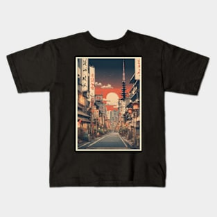 japan tokyo vintage travel tourism 2 Kids T-Shirt